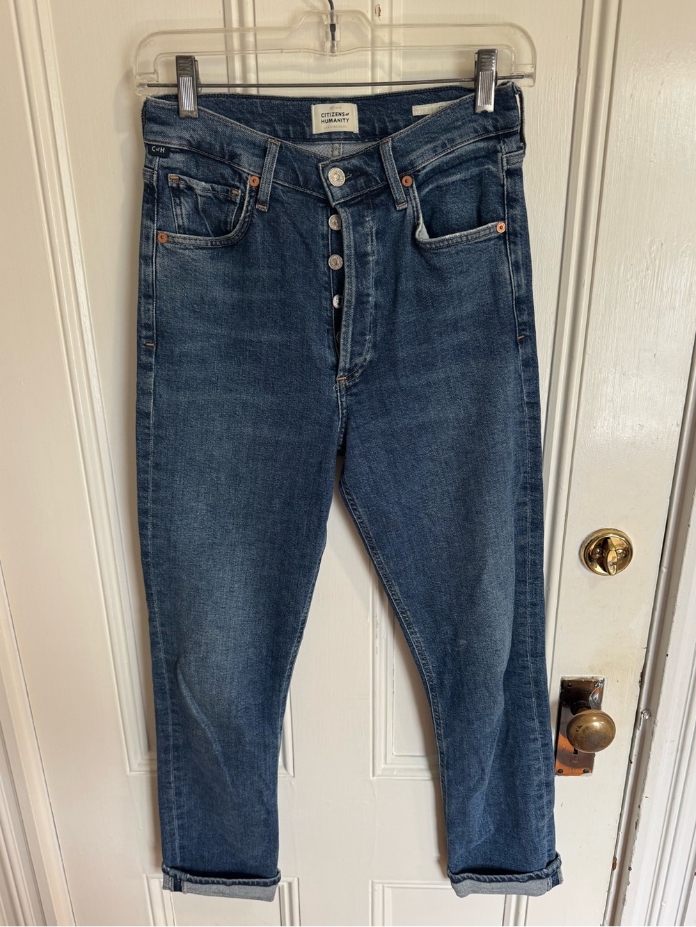 Citizens of Humanity Charlotte Jeans Size 25 Button Fly Straight Leg Medium Wash